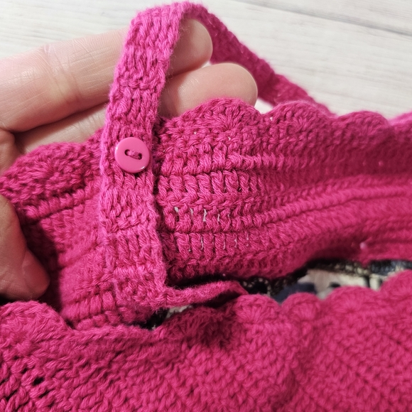 Sweater Project Multi Color Crocheted Floral Sleeveless Summer Top Size Medium - Picture 10 of 12